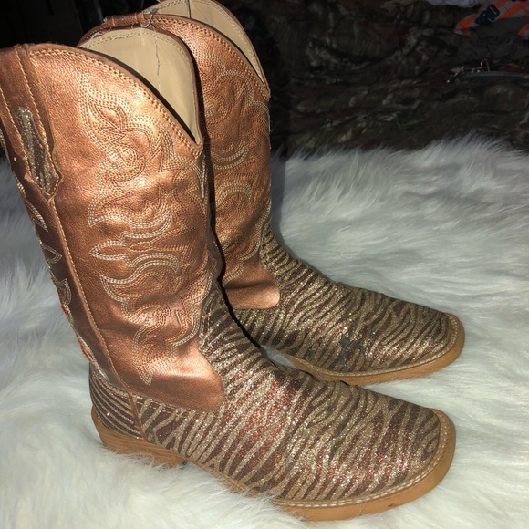 roper zebra glitter boots